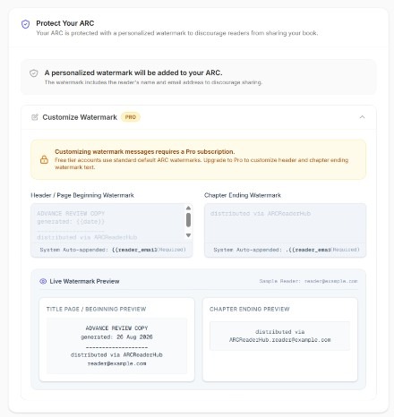 Configuring personalized DRM watermark protection and live preview